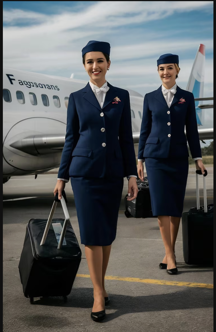 Air Hostess training at CrewReve Institute Gurgaon — student in cabin crew uniform
